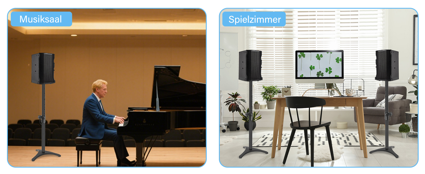 Підставка для колонок, 2 шт., регульована висота 86–127 см, з кабельною організацією, вантажопідйомність 3.6 кг, для малих колонок (PX3 2-P21)