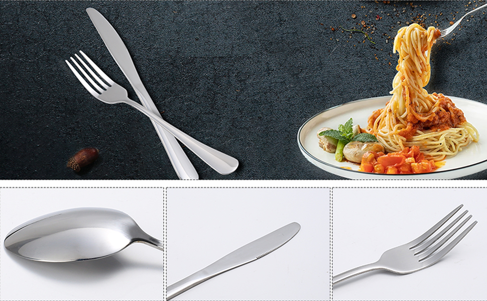 Набір столових приборів KitchenBoss на 6 осіб (30 предметів), нержавіюча сталь, придатний для миття в посудомийній машині, сріблястий