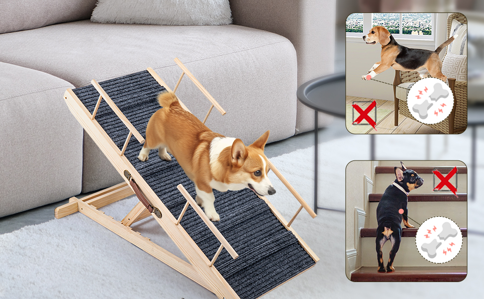 Східці для собак Hunderampe: дерев'яна, складна, регульована, до 100 кг, 30-60 см