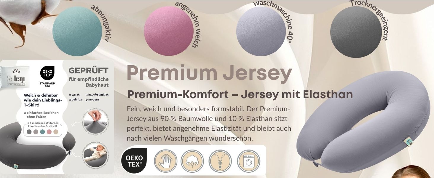 Подушка для вагітних та годування Sei Design XXL з муслінової тканини, ергономічна, для сну на боці, комфортна для дорослих, чохол з 100% органічної бавовни (джерсі, пастельно-рожевий, 190x30 см)