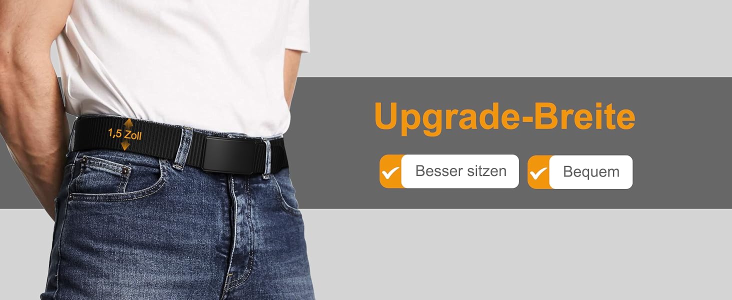 Чоловічий шкіряний ремінь JUKMO з автоматичною застібкою, нейлон 3,8 см, розмір M (91-105 см), чорний