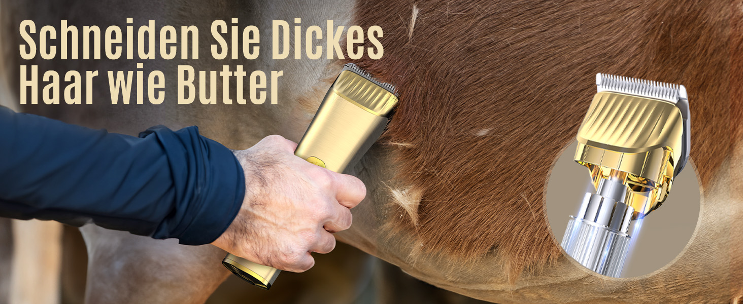 Машина для стрижки коней Oneisall бездротова, потужна, 7000 обертів, для густого та сплутаного волосся, чорна