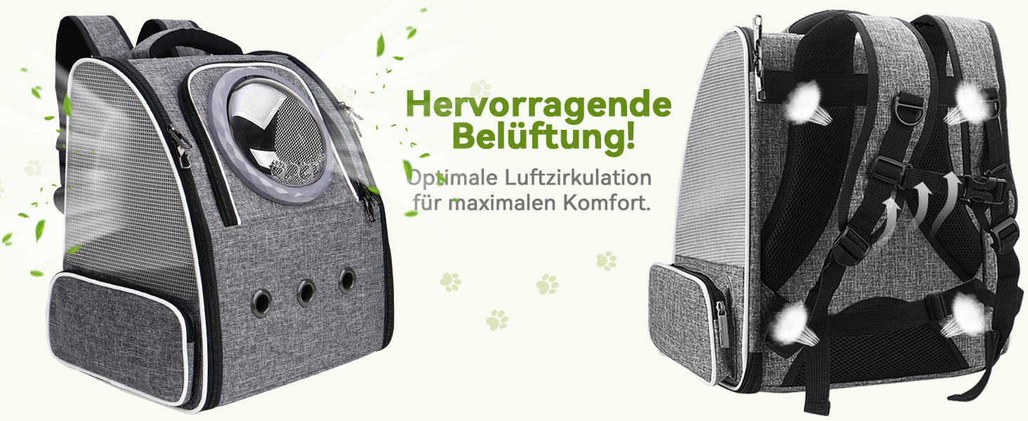 Рюкзак-переноска для котів та собак PENCCOR, розширюваний, сірий. Зручний рюкзак-транспортер для подорожей з домашніми тваринами. Дихаючий рюкзак для великих котів та маленьких собак.