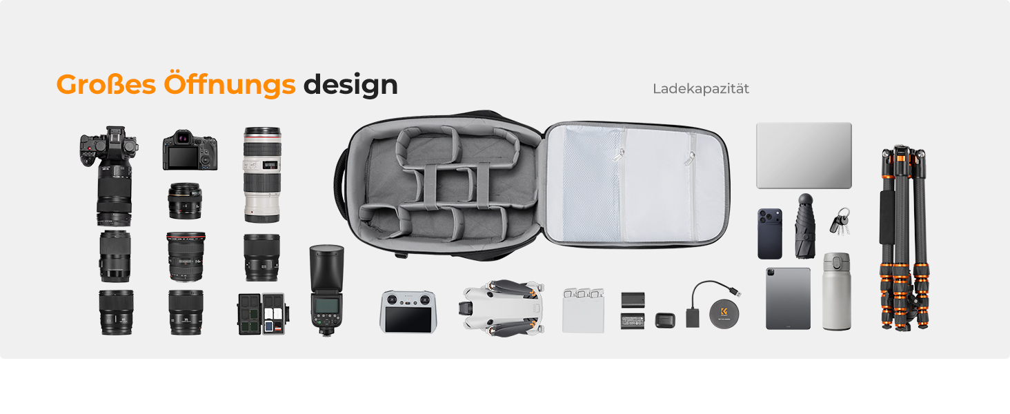 Рюкзак для фотоапарата K&F Concept з жорстким відділенням, для ноутбука 15.6