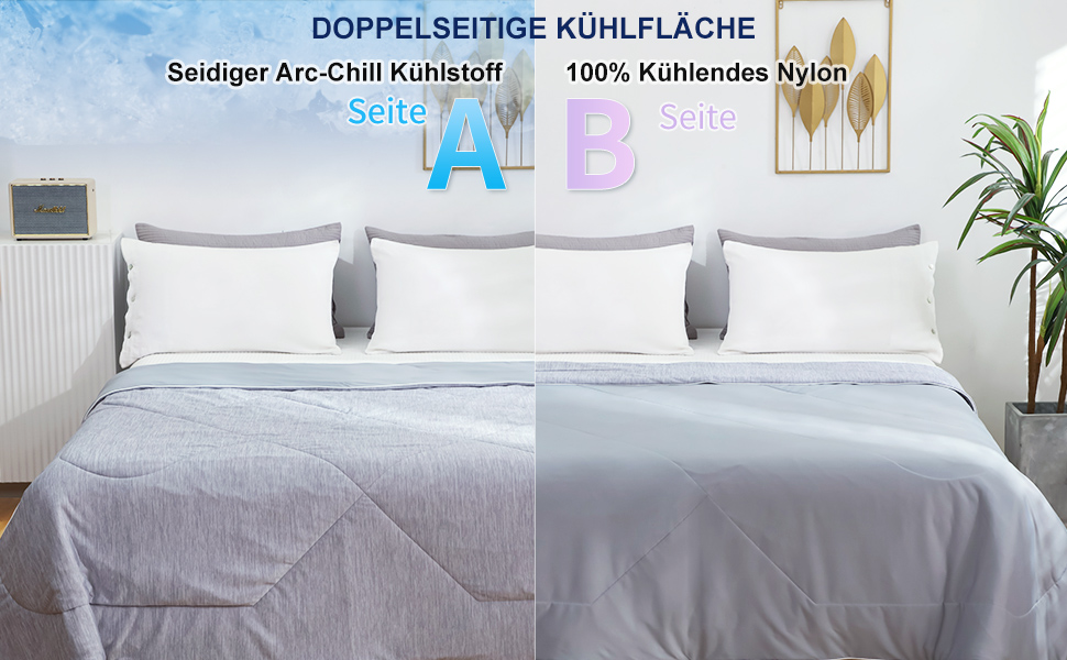 Охолоджуюча ковдра MH MYLUNE HOME Arc-Chill 200x220 см, літня двостороння ковдра-покривало, сіра