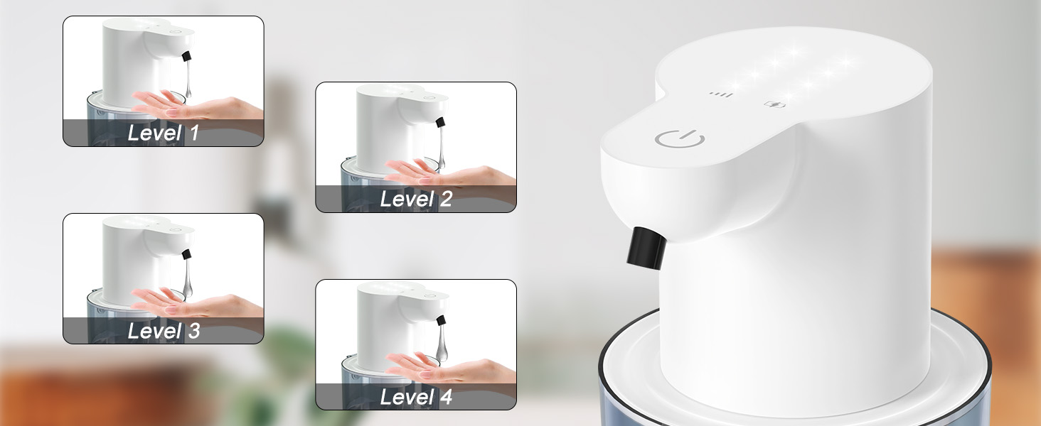 Автоматичний дозатор мила Cuteefun, 400 мл, сенсорний, індикатор заряду, 4 рівня дозування, для ванної/кухні, чорний