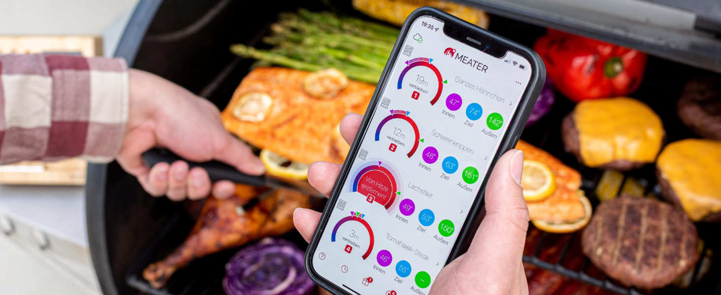 MEATER Block: Бездротовий розумний термометр для м'яса | Для приготування в духовці, на грилі, мангалі, BBQ, Smoke та Rotisserie | Bluetooth та WiFi | 50+ рецептів в додатку