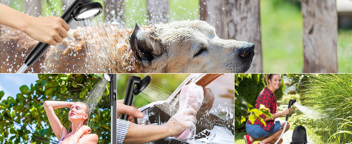 Портативна кемпінгова душова кабіна Forever Speed з акумулятором та шлангом 2м. Підходить для відпочинку на природі, миття авто, пляжу та подорожей.