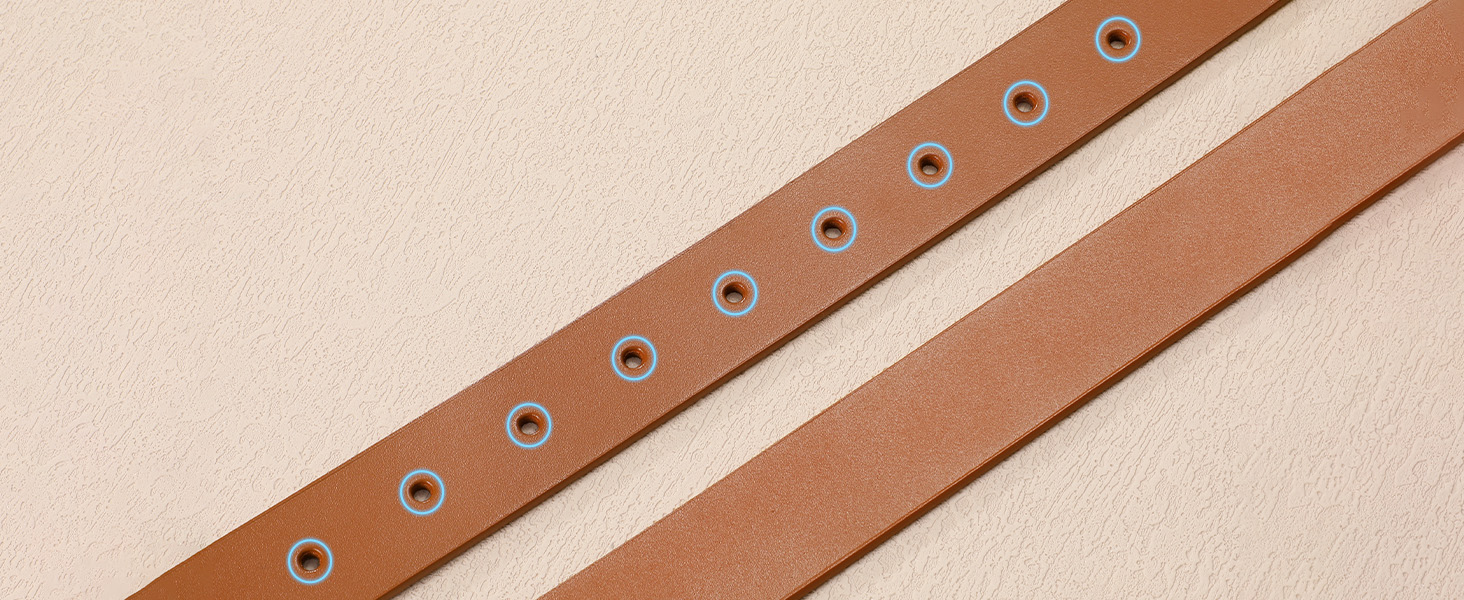 Жіночий шкіряний ремінь WERFORU для джинсів, спідниць та суконь з золотою пряжкою, червоний, довжина 110 см (85-97 см талія)