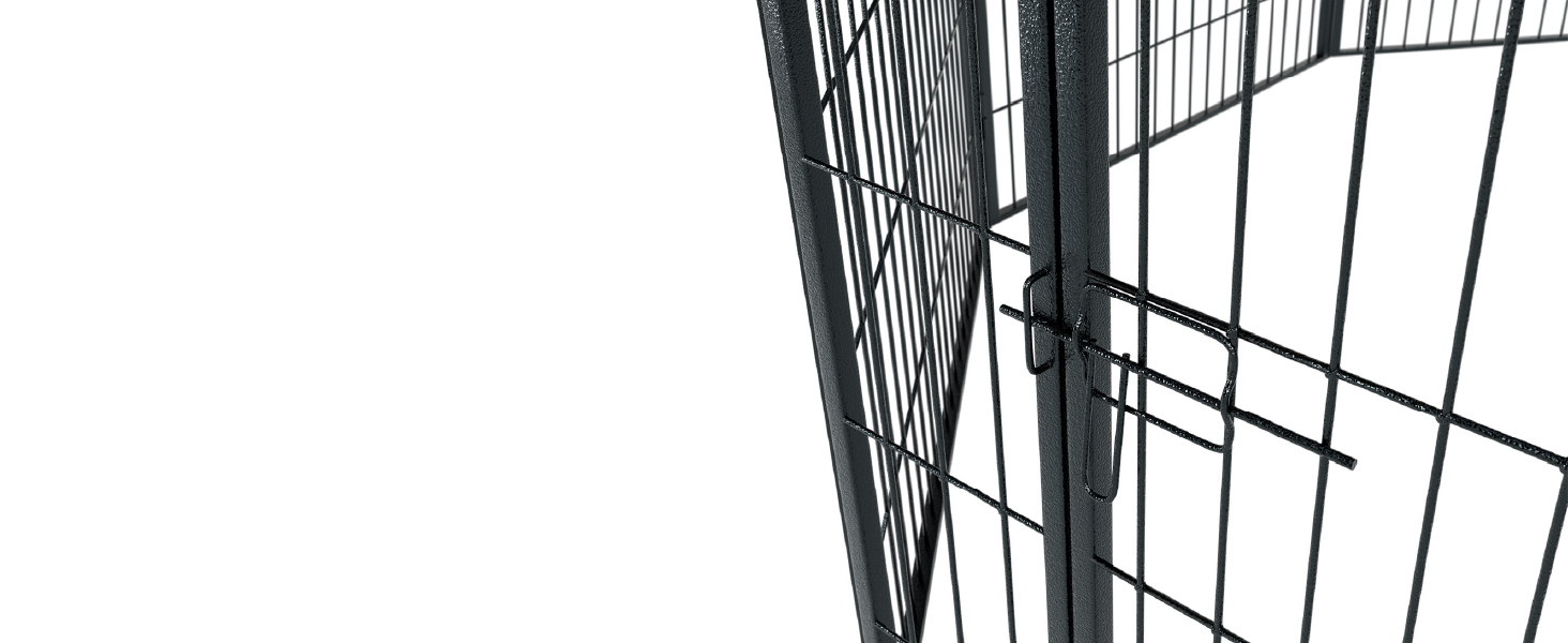 Клітка-вольєр для цуценят Juskys Welpenauslauf Plus 160x160x80 см - металевий вольєр для собак, кроликів та дрібних тварин з дверцятами