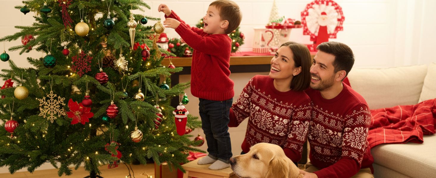 Набір новорічних кулічок Valery Madelyn, 16 шт, 6 см, червоно-зелено-золотий, з подарунковою упаковкою