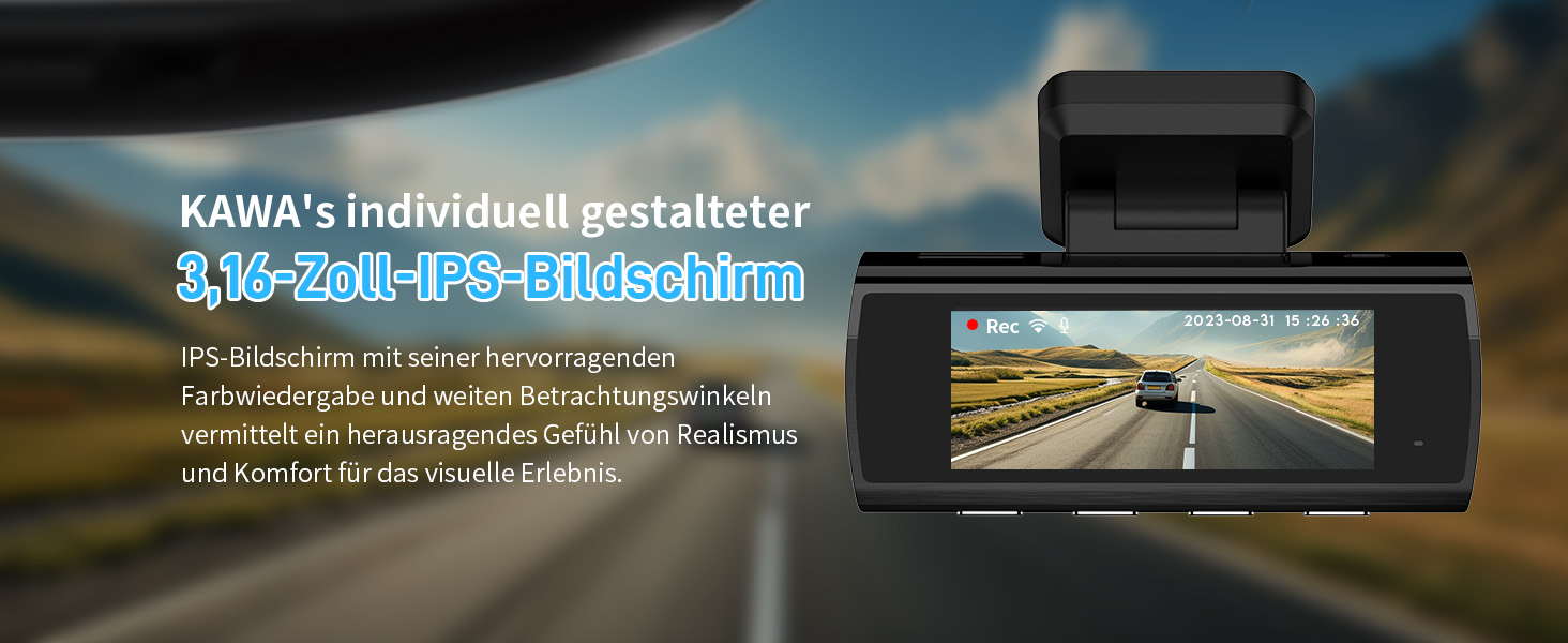 Відеореєстратор KAWA 4K Dual з GPS, WiFi, IPS екраном та 64GB SD-картою