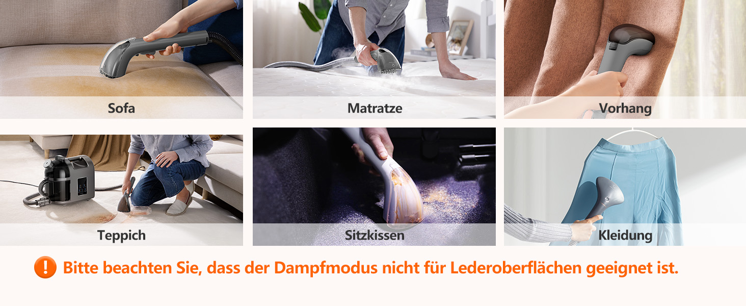 Пристрій для чищення м'яких меблів Uwant B200, 1900W, з функцією пароочищення | Для килимів, диванів, штор, одягу