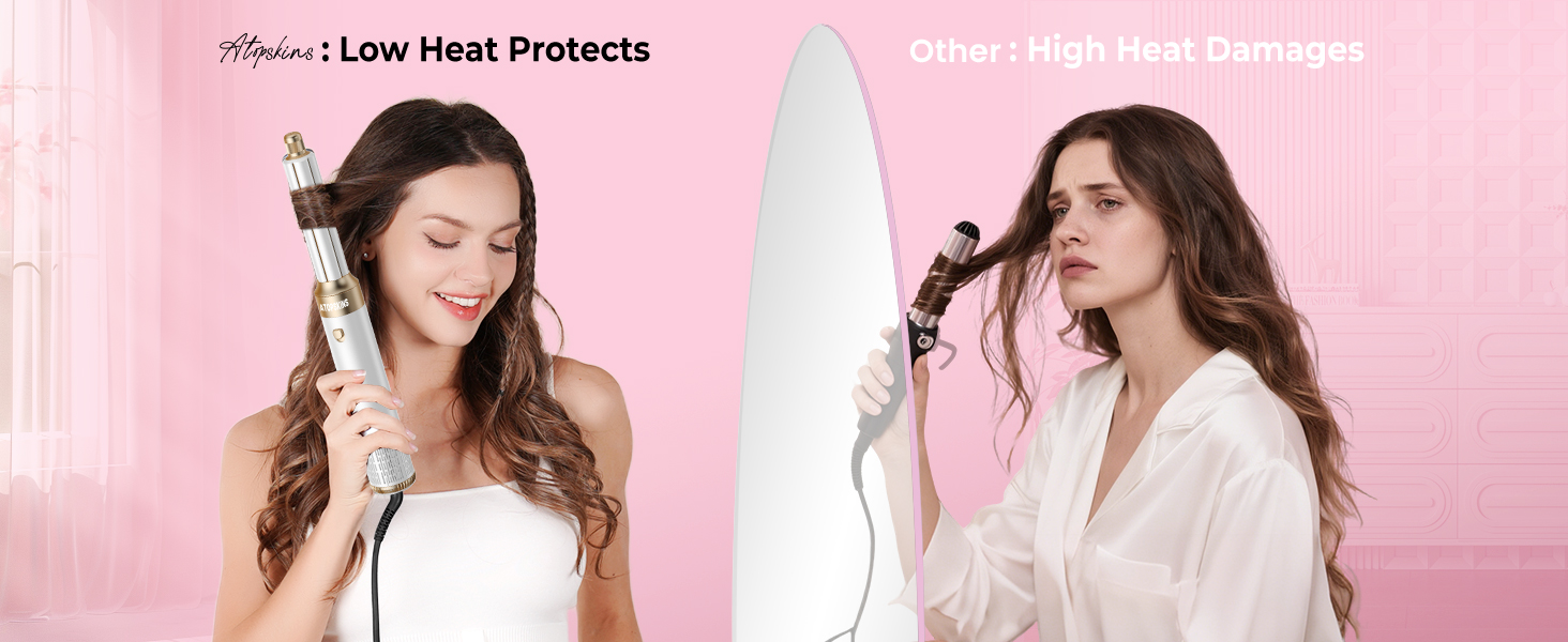 Atopskins Pro Air Styler 6 в 1: Фен-щітка, плойка, стайлер для волосся, сушка, укладка, для всіх типів волосся
