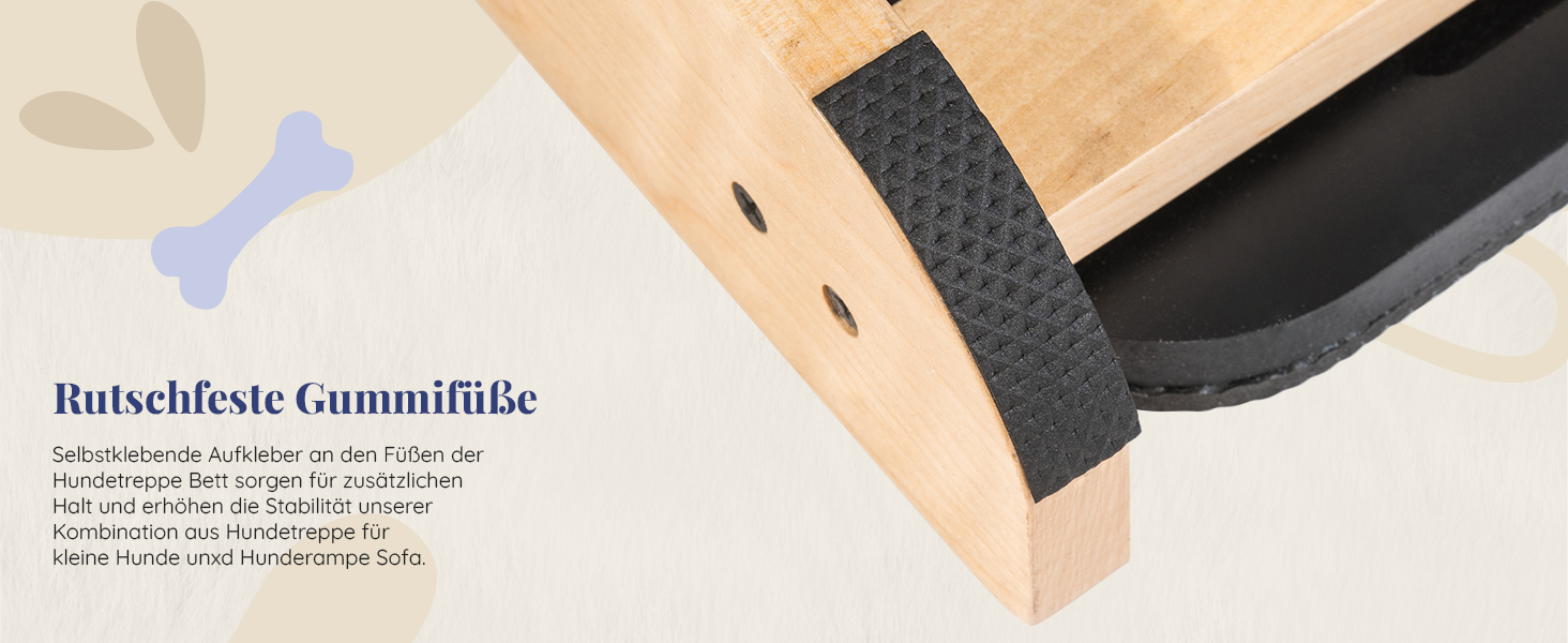 Сходинка для собак на ліжко та диван 2-в-1 - регульована рамка для маленьких собак, легка переносна сходинка з платформою, натуральне дерево