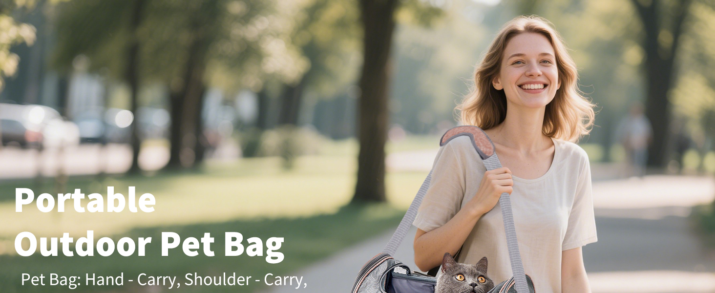 Транспортна переноска для собак та котів PETCUTE, сіра, з м'яким матрацом