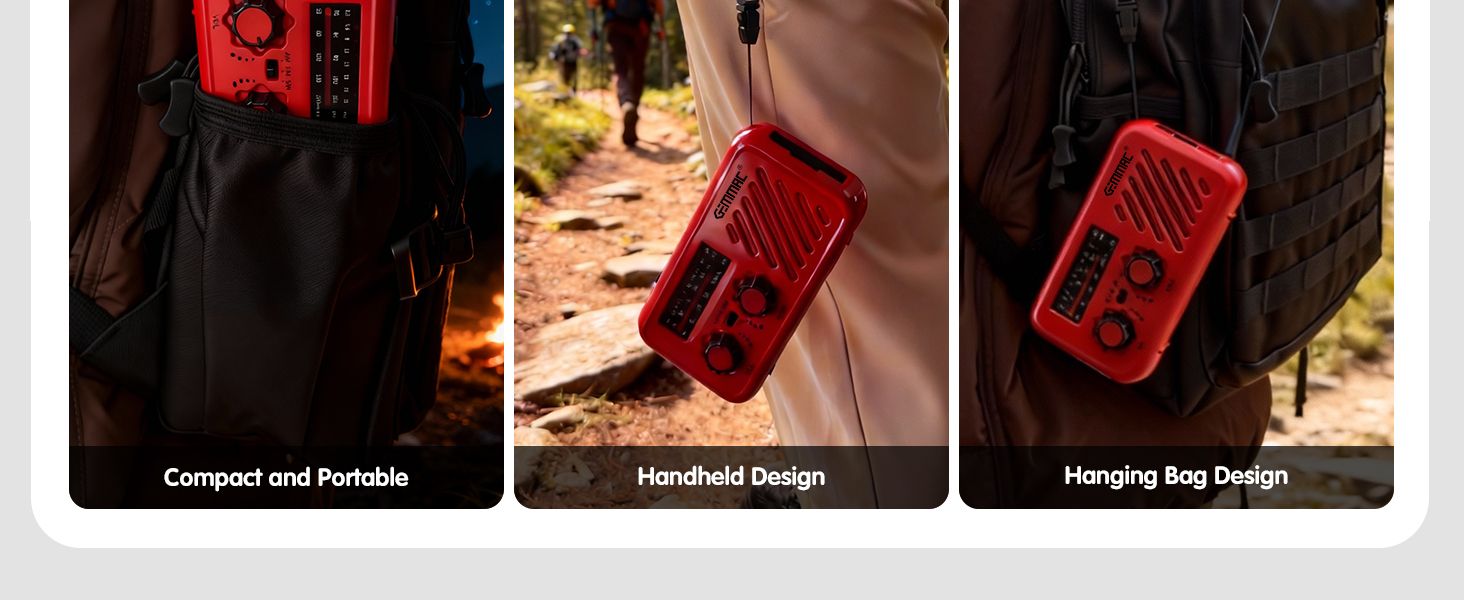 Радіоприймач Kurbelradio з навушниками, AM/FM/SW, сонячне аварійне радіо, 2000mAh Power Bank, радіо на батарейках, будівельне радіо з всесвітнім приймачем, ліхтарик SOS для аварійного обладнання 297-Red