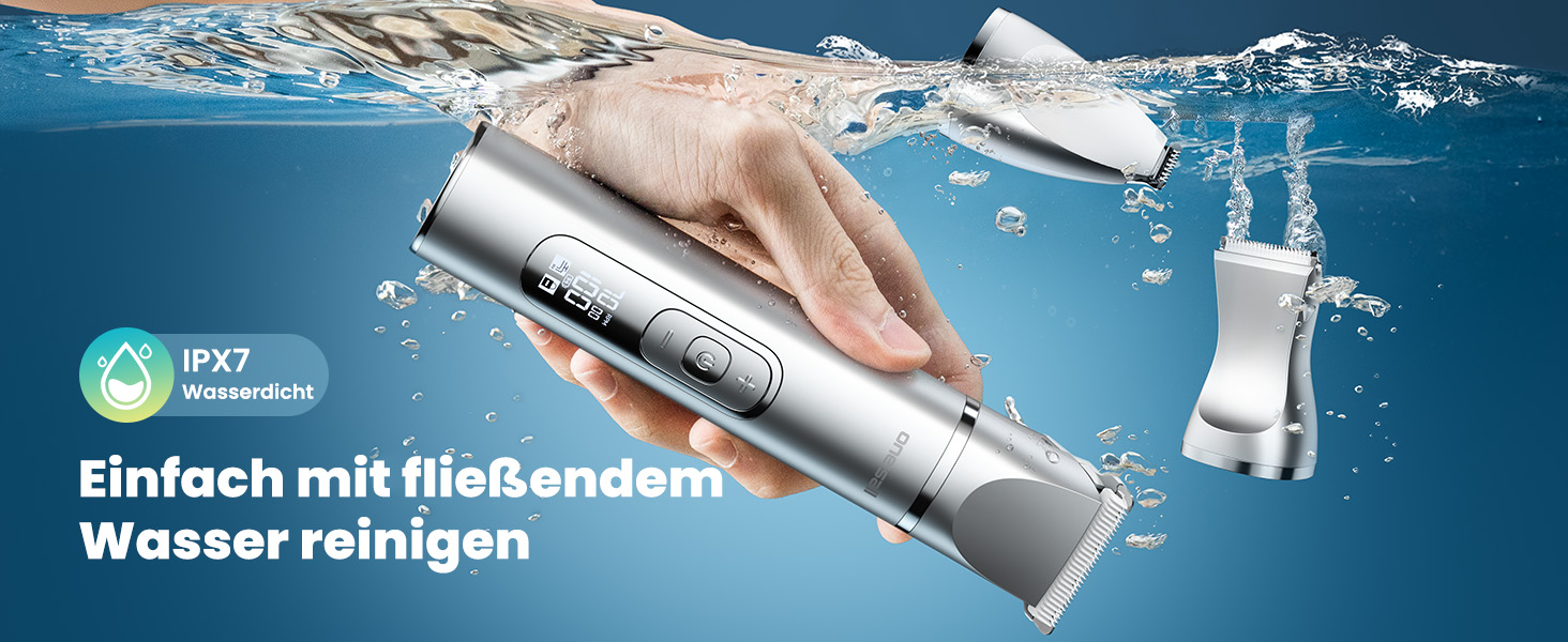 Набір для стрижки собак 4-в-1 Oneisall: стрижка, триммінг, шліфування кігтів. Тиха машинка для собак та котів з LCD-дисплеєм. Ідеально для тіла, лап, очей, вух, обличчя.