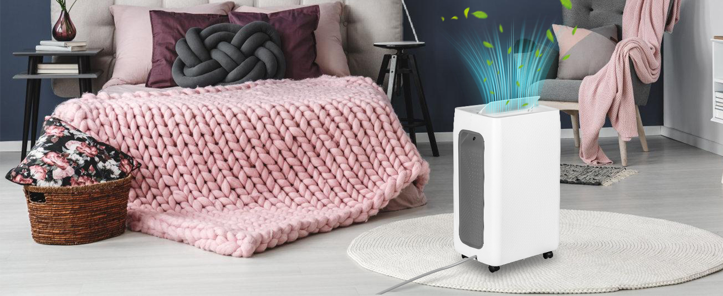 Електричний осушувач повітря Eulenke 26L для приміщень до 50м², 3 режими роботи, цифровий дисплей, знімний бак 4.3L та шланг, таймер 24г, тихий осушувач для підвалу, 26 л/день