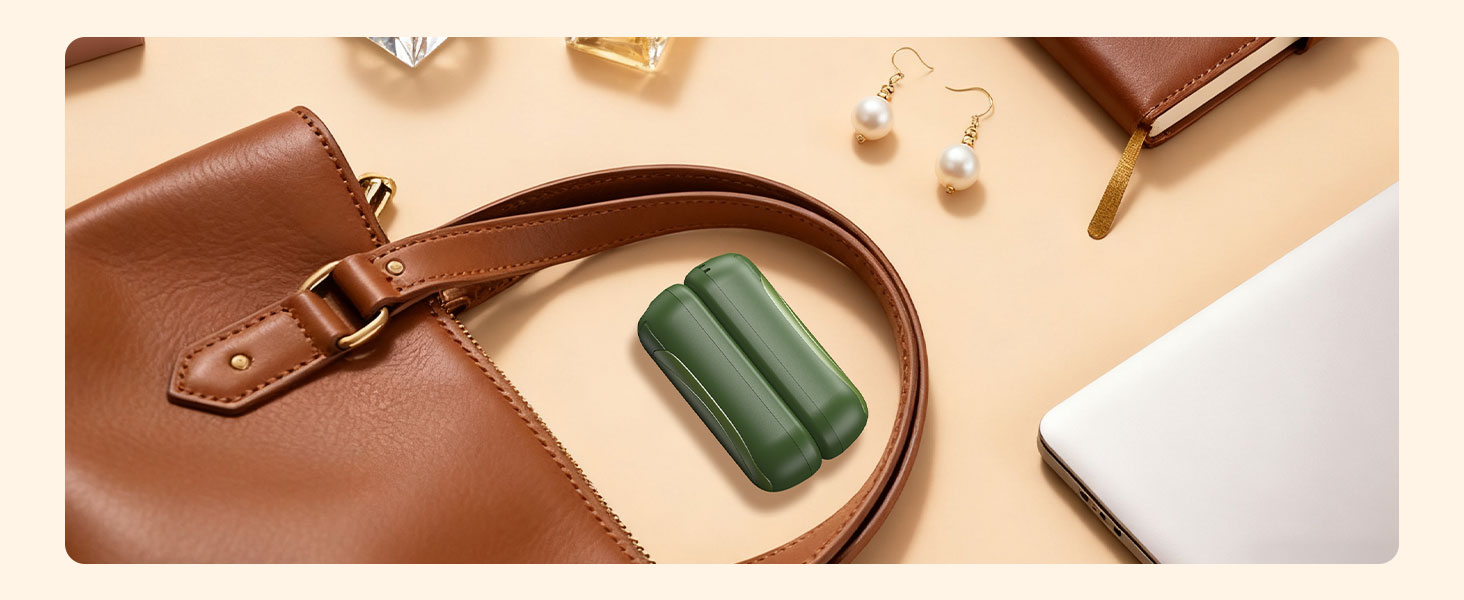 Електричні грілки для рук 2 шт. 7000mAh з 3 рівнями нагріву, портативні, з магнітним кріпленням, зимовий подарунок для жінок та чоловіків (2 шт., зелені)