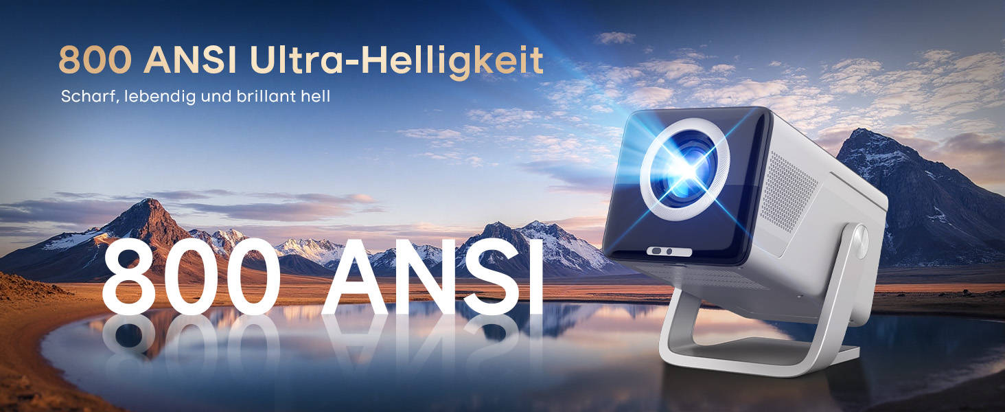 Magcubic Mini Beamer 4K/8K: Портативний проєктор з Android 14, WiFi 6, Bluetooth 5.4, Автофокус, Автоматична корекція трапеції, 180° поворот, 5W динамік, 800ANSI, HY350MAX