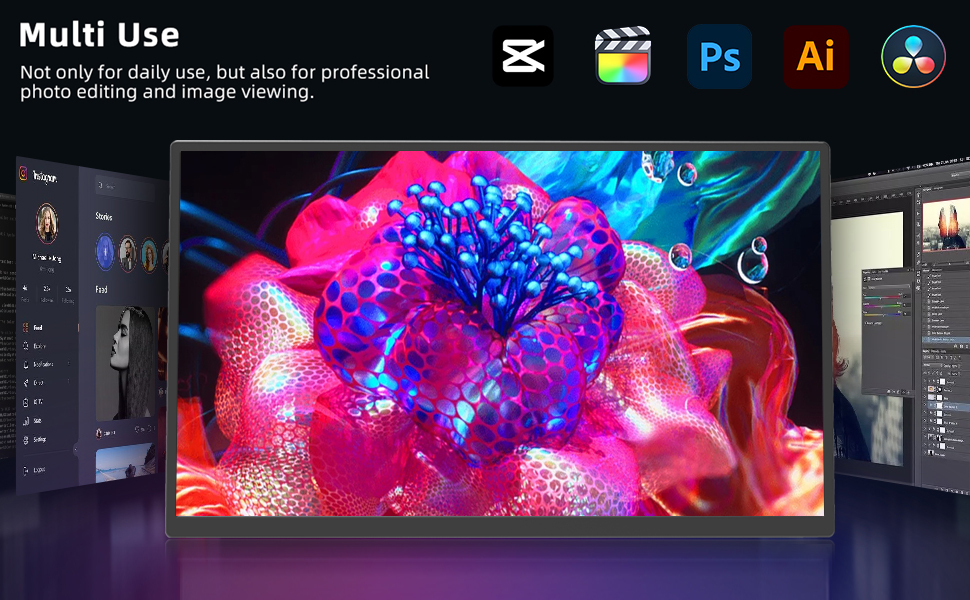 Портативний монітор 18.5 дюймів MK185: 120Hz, 1080P, sRGB, USB/HDMI, VESA, HDR, для ноутбука, телефону, ігор