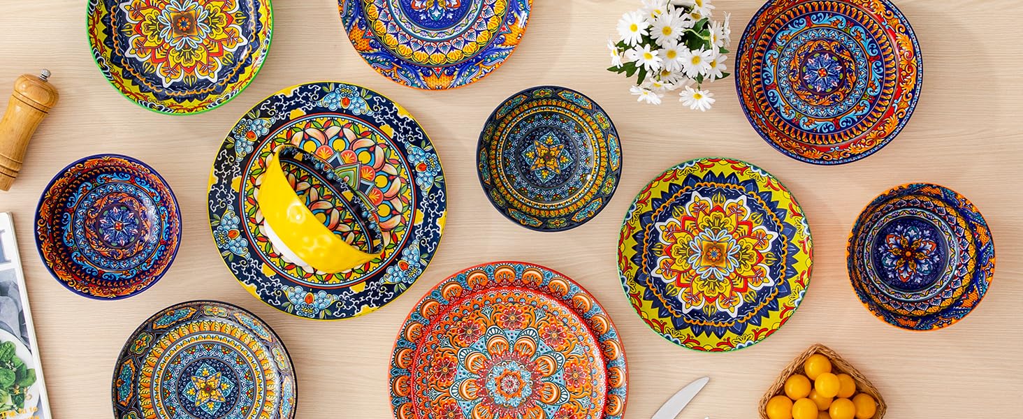 Набір посуду з порцеляни Vancasso на 6 осіб (18 предметів): тарілки, десертні тарілки, миски, серія KRVI