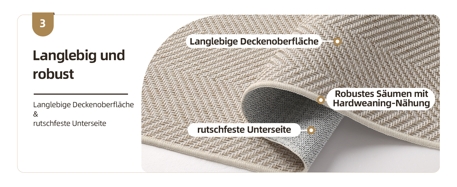 Килимок для дому COLOR&GEOMETRY Ultradünne Innentürmatte 43x76 см, машинного прання та антиковзаюча підлога, плоский килимок для приміщень, вбираючий килим для паркету, коридору (складений) (Білий, Бежевий, 61 x 91 см)