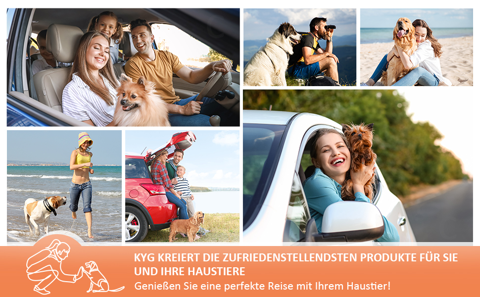 KYG Pet Seat Cover - Waterproof, Non-Slip, Scratch-Resistant Back Seat Cover for Dogs & Kids - Includes Seat Belt for Dogs - Fits Most Cars, Trucks & SUVs - 135x56x45cm, Removable
