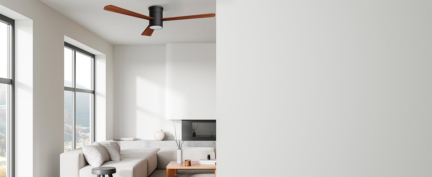 Стеляний вентилятор Noaton® Fornax Weiß з підсвічуванням, діаметр 132 см, DC мотор 40 Вт, регульоване LED-освітлення 22 Вт, 3 колірні температури, пульт дистанційного керування, таймер, продуктивність повітря до 185 м³/хв (Zoya BD)