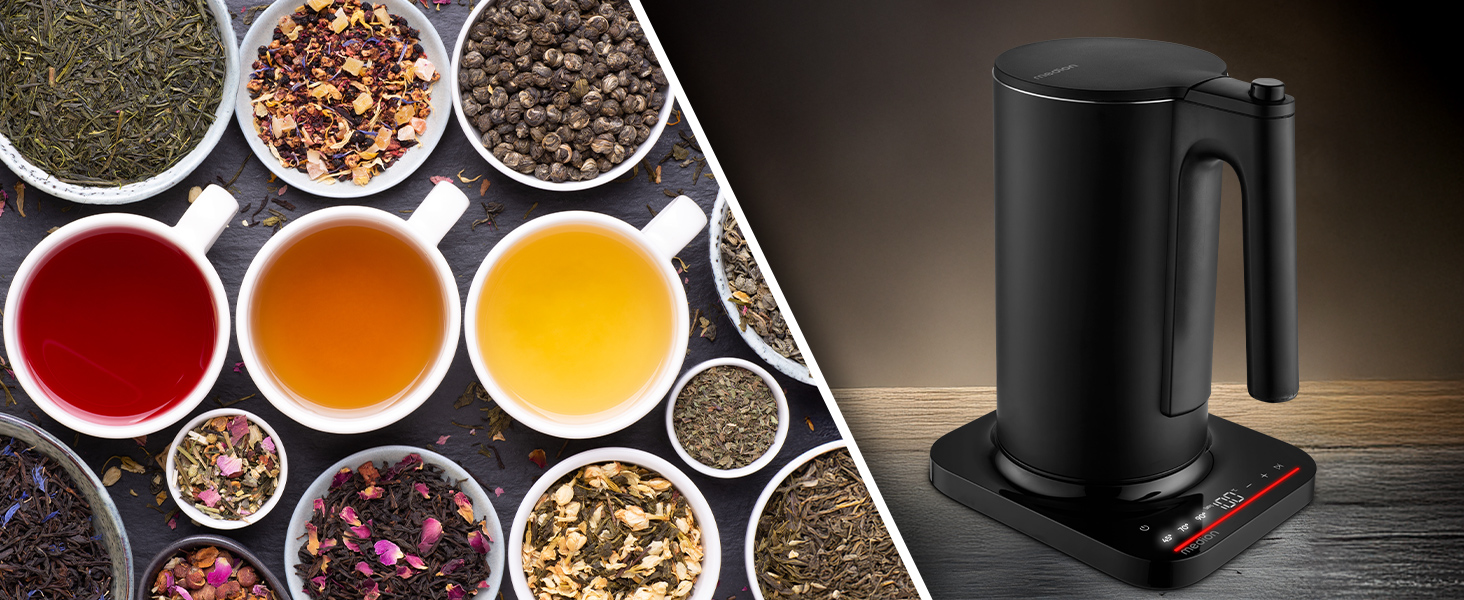 Електричний чайник MEDION LIFE MD12106, 2.2 кВт, 1.5 л, LED дисплей, LED підсвітка, автопрограми, захист від дітей, чорний