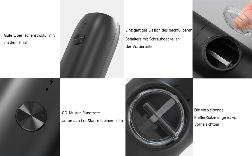 Електричні соляні та перечні млини IraXpro 2 шт. з акумуляторною основою, LED-підсвіткою, щіткою, керамічним жорном, регулюванням помелу, для барбекю, кухні, ресторану (сріблястий, чорний)
