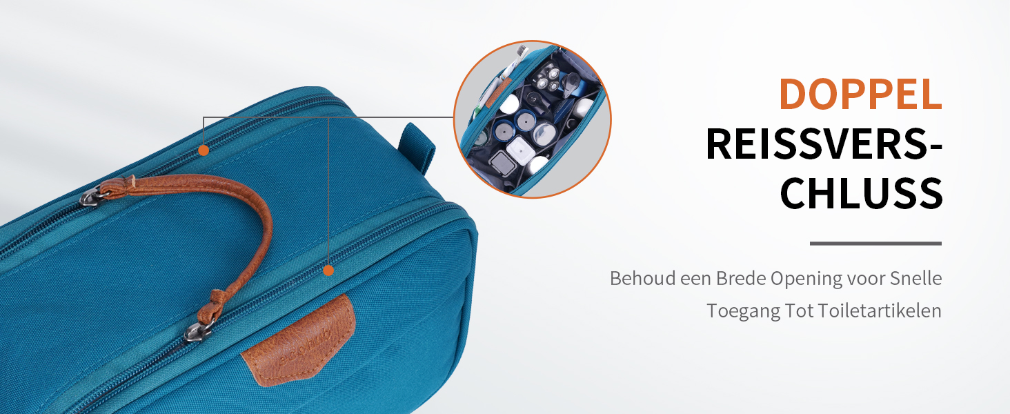 Чоловіча дорожня косметичка ECOHUB, водонепроникна, з великим відділенням та відділенням для мокрого одягу, з переробленого PET, з двома блискавками, чорна