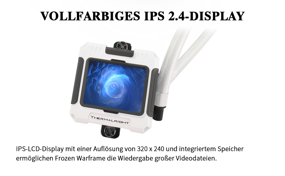 Thermalright Frozen Warframe 240 White ARGB: рідинна система водяного охолодження CPU для AMD/Intel, LGA1700/AM4/AM5, LCD-дисплей 320x240