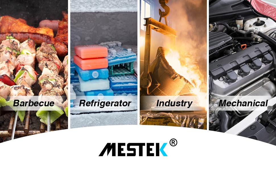 Інфрачервоний термометр MESTEK з лазерним цілевказівником та K-зондом -50°C до 800°C. Безконтактний пірометр з LCD-дисплеєм, сигналізацією та регулюванням коефіцієнта випромінювання для кухні