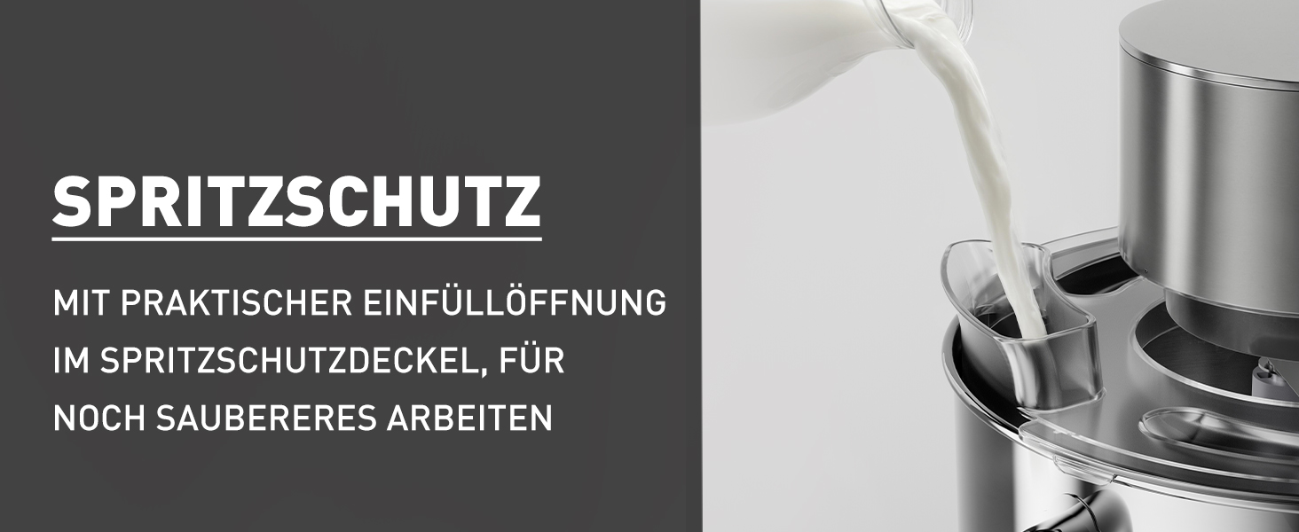 Кухонна машина Heinrichs 2500W з двома гаками для тіста, міксером та вінчиком, 8 швидкостей, чаша 7л з нержавіючої сталі, тиха, з титановим покриттям