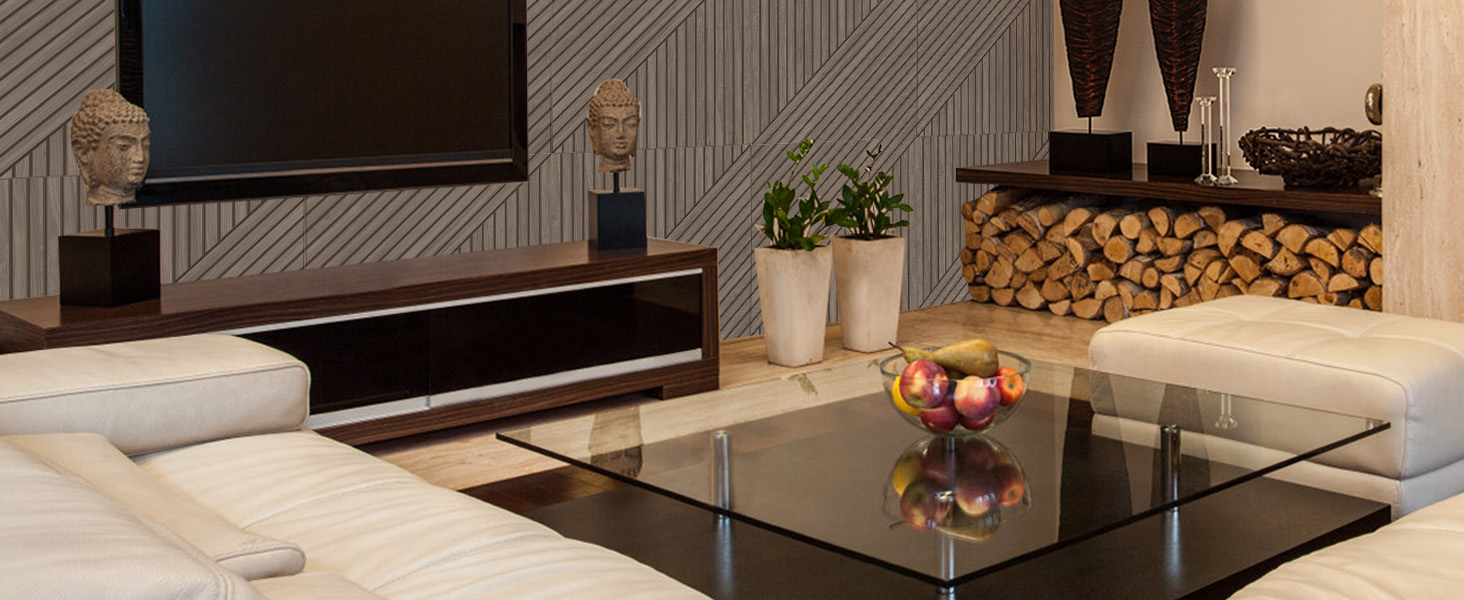 Акустичні панелі JBER (6 шт), самоклеючі звукопоглинаючі стінові панелі для офісу, студії та дому, 180 x 120 см, колір світкий горіх (тик)