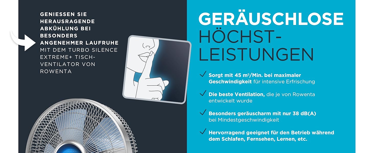 Вентилятор Rowenta Turbo Silence Extreme+ - тихий, потужний, 4 швидкості, автоматичне гойдання, білий, VU2731