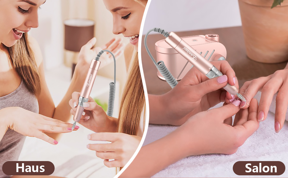 Електричний фрезер для нігтів Rose - манікюр та педикюр, набір з 6 фрез, 35000 об/хв, для гелю та акрилу