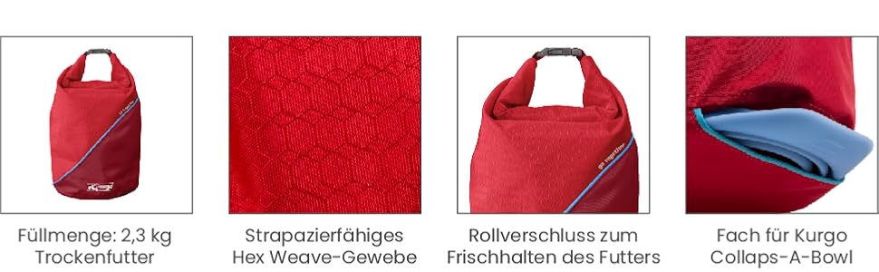 Kurgo Futterbeutel для собак, сумка для корму, сумка для тренувань - блакитна, 118 г