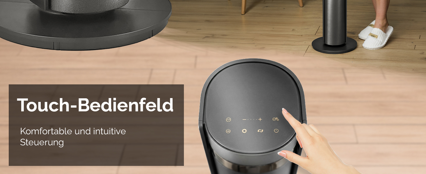Вентилятор баштовий YOER CoolWhisper TF07G Wi-Fi, 12 швидкостей, іонізатор, 12м, сірий металік