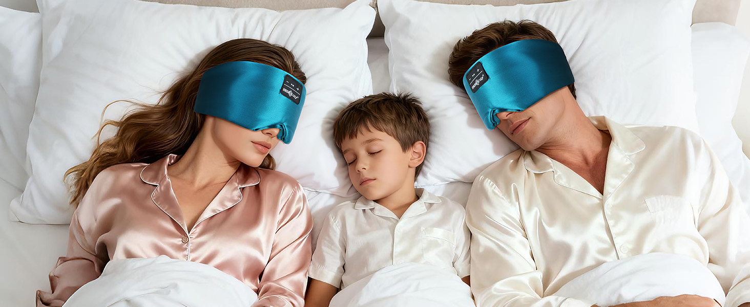 Маска для сну MUSICOZY Bluetooth з навушниками, шовкова 100% (шовк мульбері), 3D для зручного сну на боці, повна темрява, м'яка, дихаюча, акумулятор 14 годин, зелена