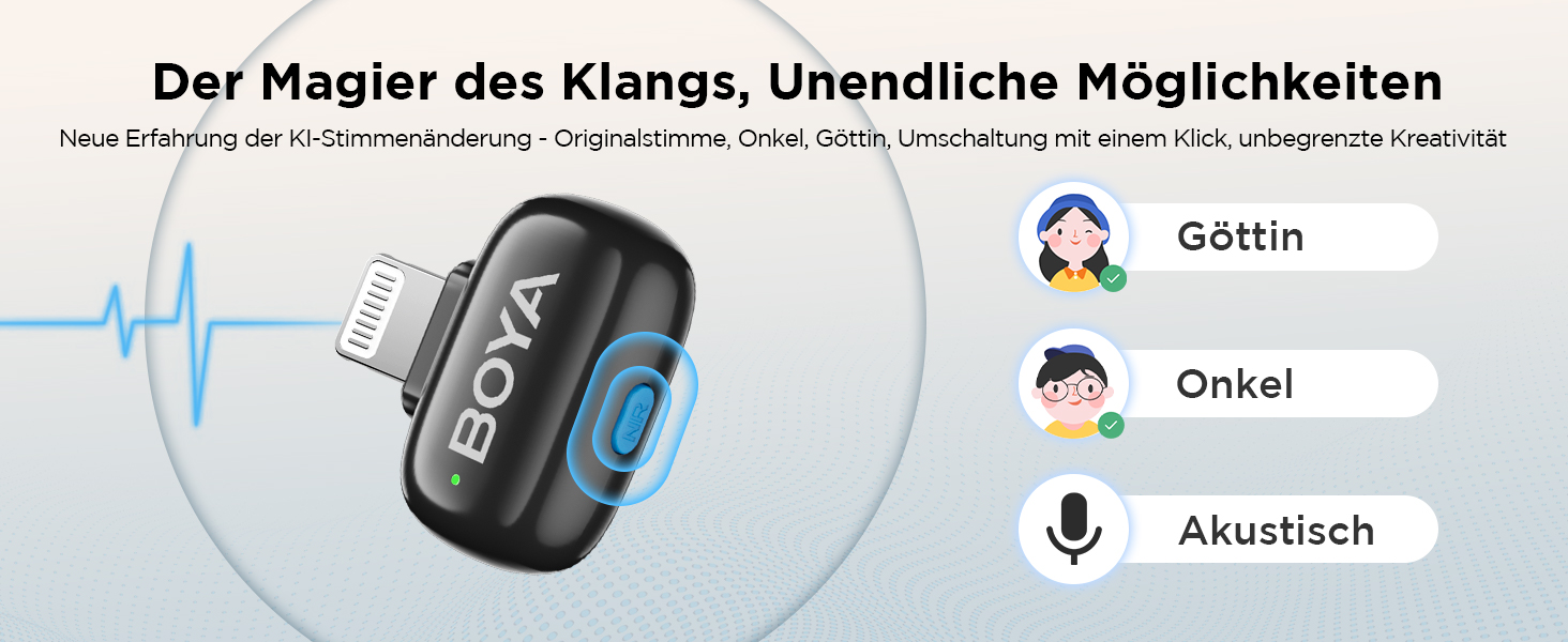 BOYA Mini 2: Бездротовий мікрофон-лавал'єр для iPhone 15/16/17 та Android з USB-C, 48kHz/24Bit, для Vlogging та TikTok