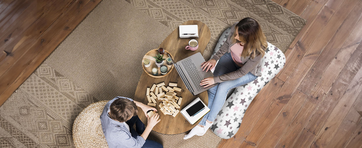 Подушка для годування Amilian Stillkissen Seitenschläferkissen: подушка для сну на боці, вагітності та годування, XXL, Body Pillow, блакитний/рожевий