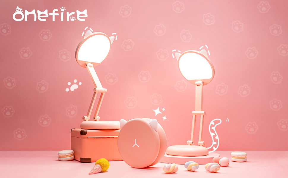 Світлодіодна лампа для читання One Fire 48 LED, рожева - 3 режими, 10 рівнів яскравості, USB, адаптер 10W, 40 см, гнучка 360°, нічник для дитячого ліжечка