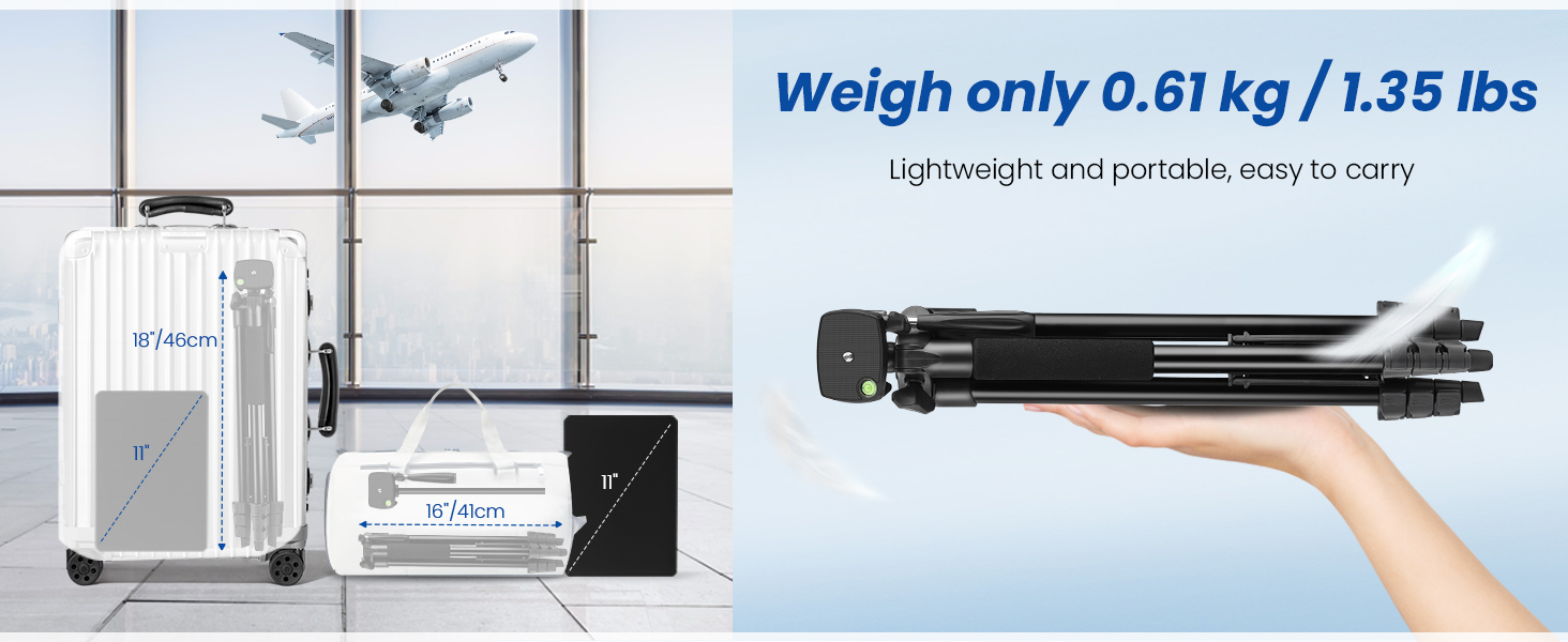 Штатив Victiv 162 см: розширюваний штатив з пультом для iPhone/Samsung/Huawei, для смартфонів та легких камер, 3-х стороння головка