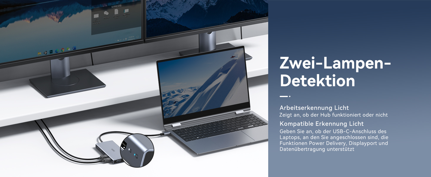 Док-станція USB-C з підтримкою двох моніторів, 14 в 1 для ноутбука, хаб з 2 HDMI, VGA, Ethernet, PD, USB Data, 5 USB портів, SD/TF кардридер, аудіо