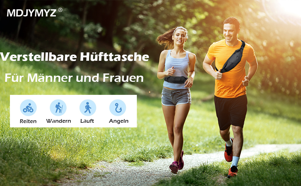 Чоловіча/жіноча поясна сумка-рюкзак на пояс, водонепроникна, чорна. Підходить для спорту, подорожей, фітнесу, велоїзди та кемпінгу.
