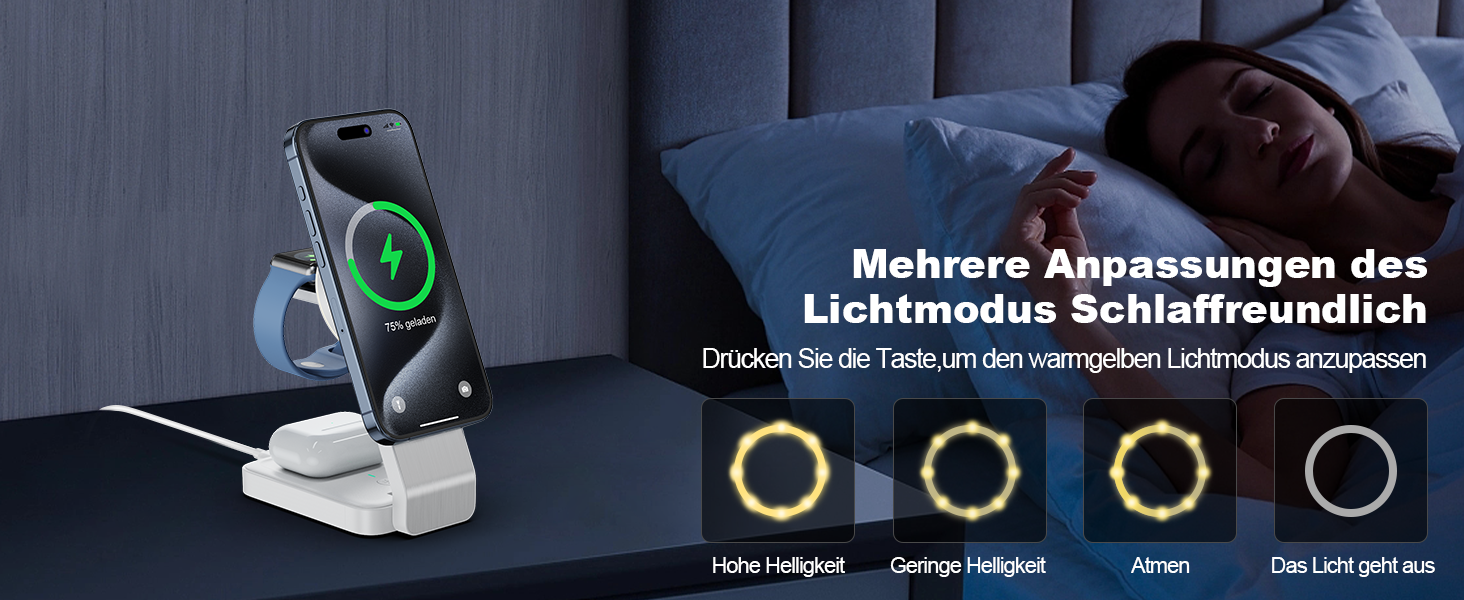 3-в-1 Станція Бездротової Зарядки: iPhone, Apple Watch, AirPods (Біла)