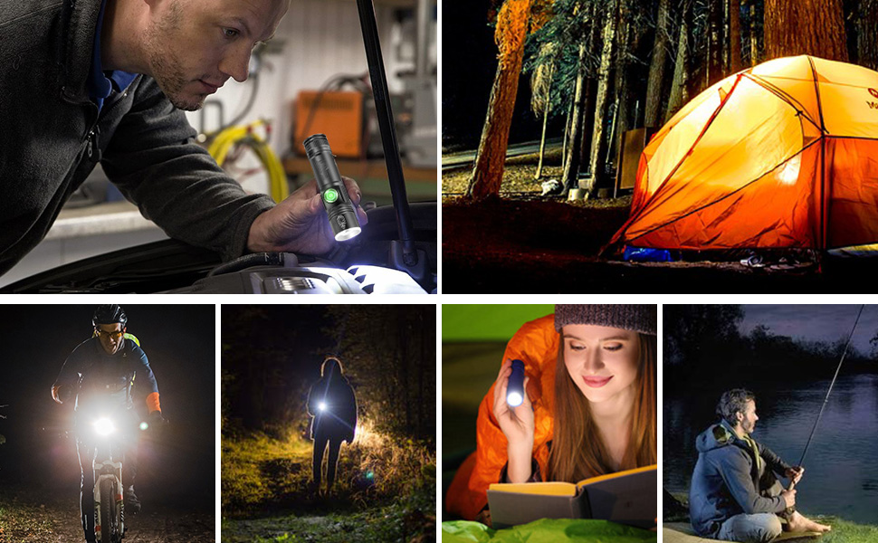 LED ліхтарик WholeFire 2 шт. 5000 люмен, 4 режими, IP65, водонепроникний, для кемпінгу, дітей, туризму, активного відпочинку